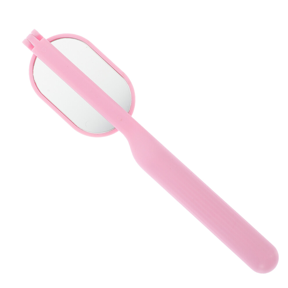 Happyyami Pink Ergonomic Eyelash Extension Mirror For Salon And Makeup Use