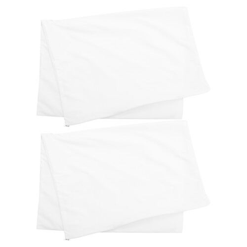 2Pcs White Waterproof Pillow Cases Breathable Knitted Fabric Protector 2