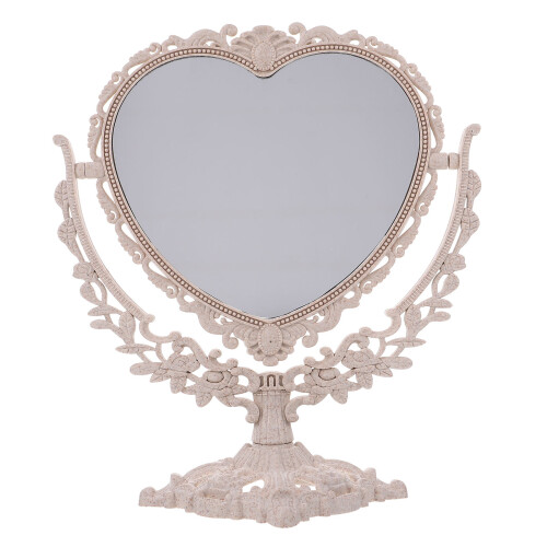 1pc Retro Glass Clear Desktop Mirror Women Cosmetic Makeup Tool