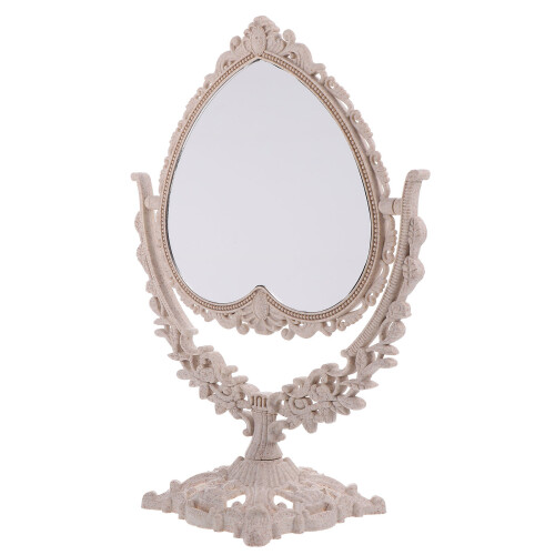 1pc Retro Glass Clear Desktop Mirror Women Cosmetic Makeup Tool 2