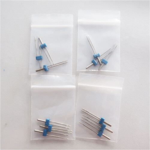 100Pcs Durable Blue Sewing Machine Double Needles for Knits Home Use 1
