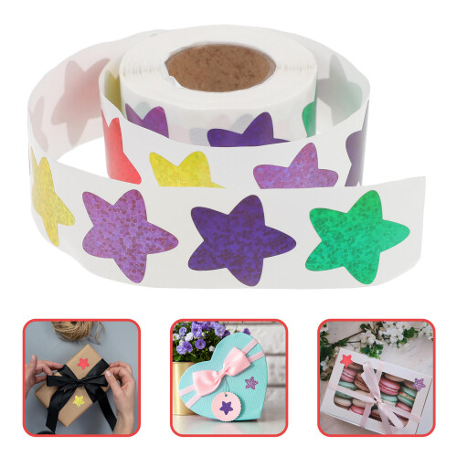 1 Roll Five-Pointed Star Sticker Five- Award Kindergarten Reward 1