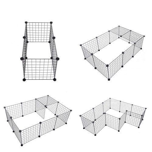 16pieces Iron Cage For Small Medium Dogs Cats Rabbits Secure Crate