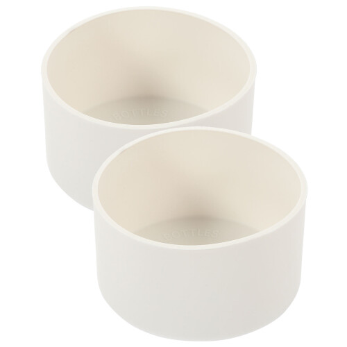 2pcs Bottle Sleeve Silicone White With Heat Insulation Feature