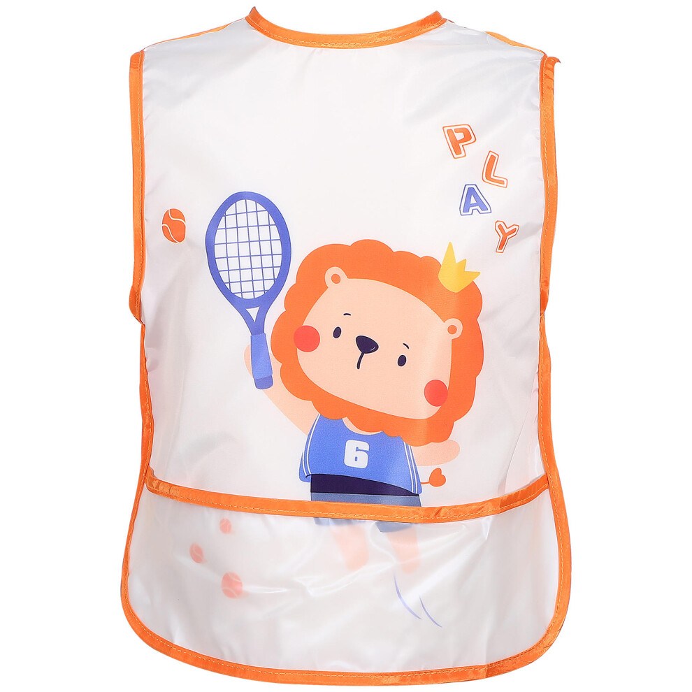 Waterproof Baby Bib Polyester Cotton Feeding Drooling Bib Orange Inoomp
