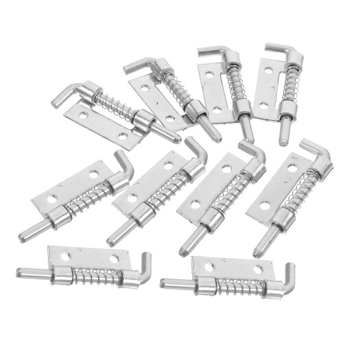10Pcs Automatic Rebound Silver Spring Latch Galvanized Iron Door Bolt