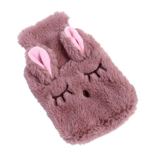 1Pc Reusable Plush Hot Water Bag Hand Warmer with Safe Press Plug