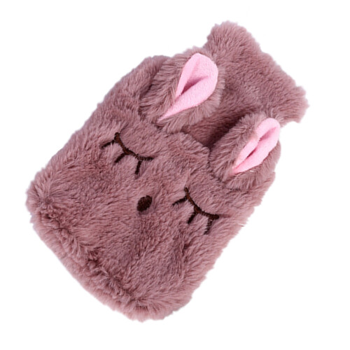 1Pc Reusable Plush Hot Water Bag Hand Warmer with Safe Press Plug 2