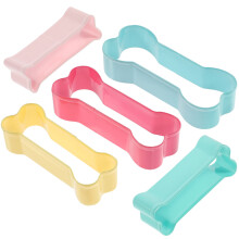 5pcs Dog Bone Shape Cookie Stainless Steel Biscuit Molds For Home
