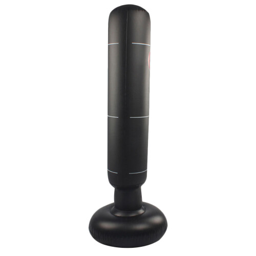 Black PVC Boxing Training Column Inflatable Bag for Kick Practice
