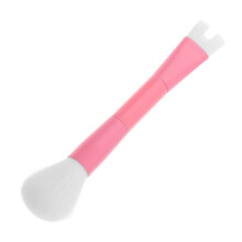 Pink U Shaped Nose Contour Brush Dual Function Makeup Brush