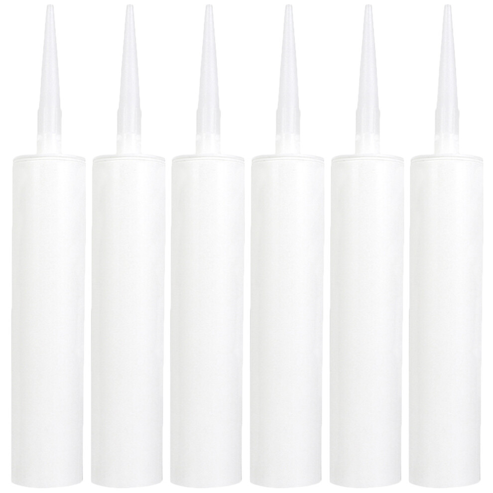 6Pcs Reusable White Caulking Tubes Plastic Sealant Tubes For Home Use 3171277105464