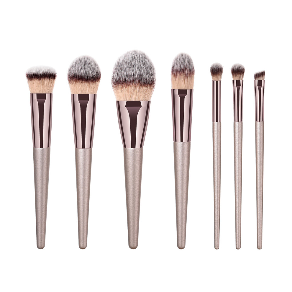 Solustre 7Pcs Cosmetics Brush Set Nylon Hair Multi-Color For Women Eye Makeup