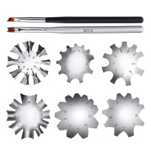 8Pcs Flexible Steel Nail Cutter Stencils for Acrylic Gel Manicure Use