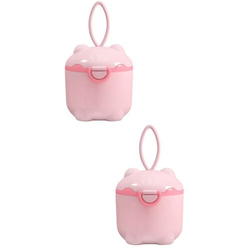 2Pcs Formula Storage Container Pink Multifunctional Milk Powder Holder 2