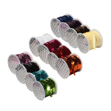12Pcs Durable Elastic Sequins Ribbon for Clothes Hats Embroidery Art