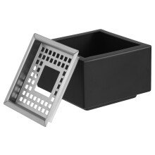 Cendrier Carré Noir Durable En Acier Pour Hôtel Et Maison