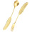 2Pcs Gold Serving Utensils Stainless Steel Small Spoon Fork Flatware 8