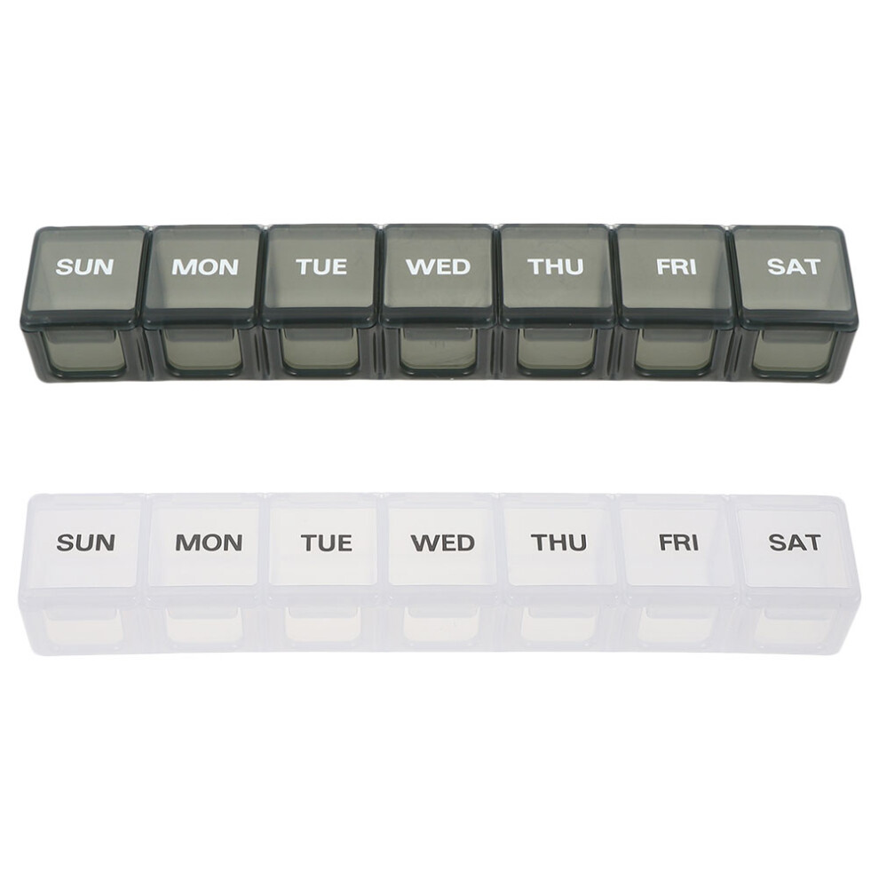 Aboofan 2Pcs Portable 7 Day Weekly Pill Organizer Case For Medicine