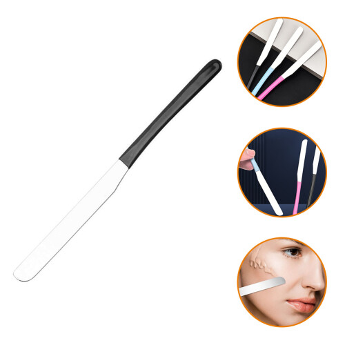Durable Stainless Steel Makeup Mixing Spatula with PU Handle 2