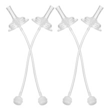 4Pcs Durable Silicone Baby Bottle Straws Wide Mouth Transparent