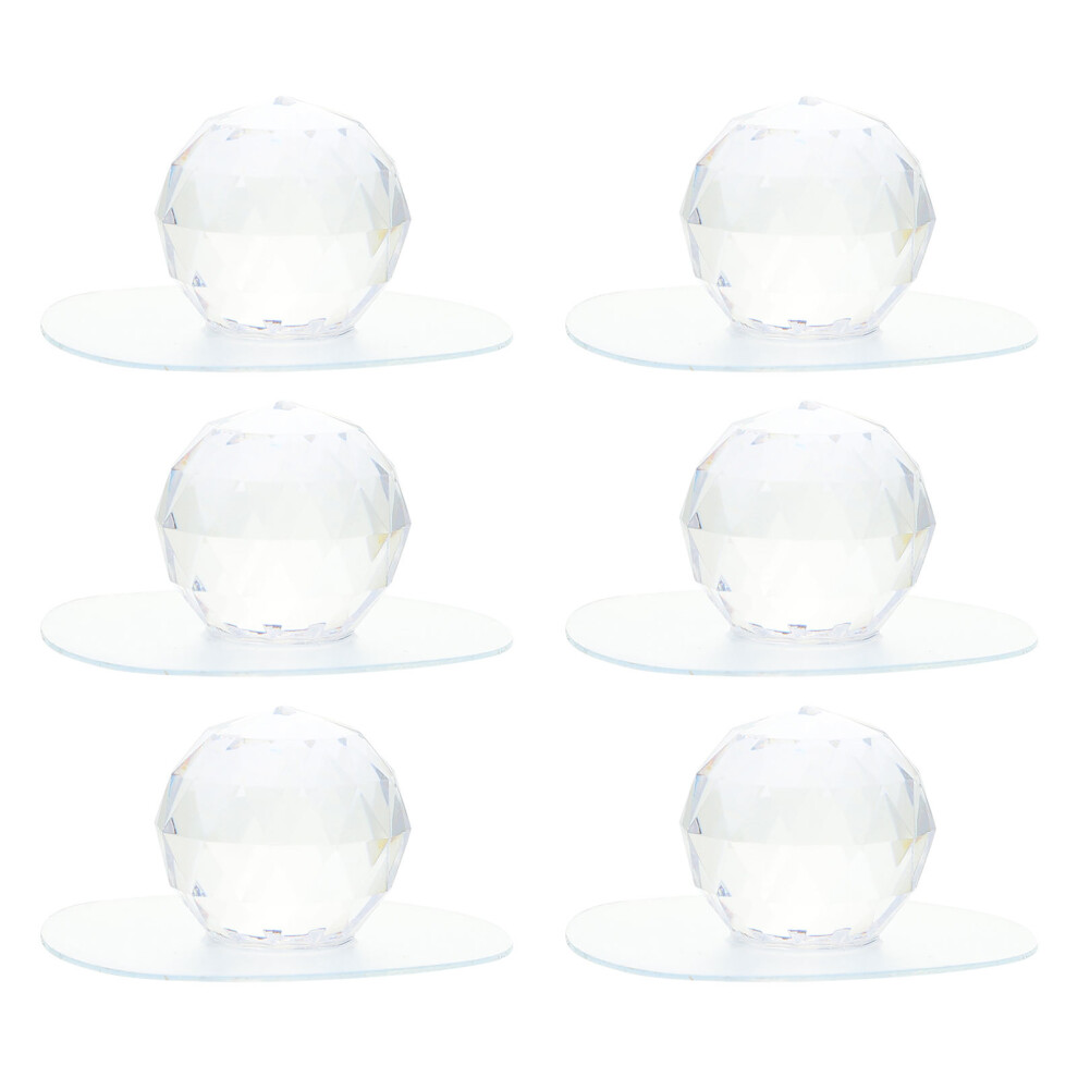 6Pcs Home Use Transparent Ball Drawer Pull Handles Acrylic Cabinet 3163133098355