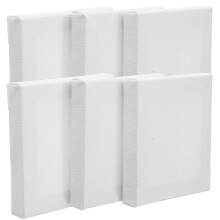 12Pcs White Wooden Canvas Boards for Painting Square Shape Mini Frames