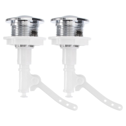 2 Pcs Toilet Button Flush Replacement Water Tank Push Buttons Rods