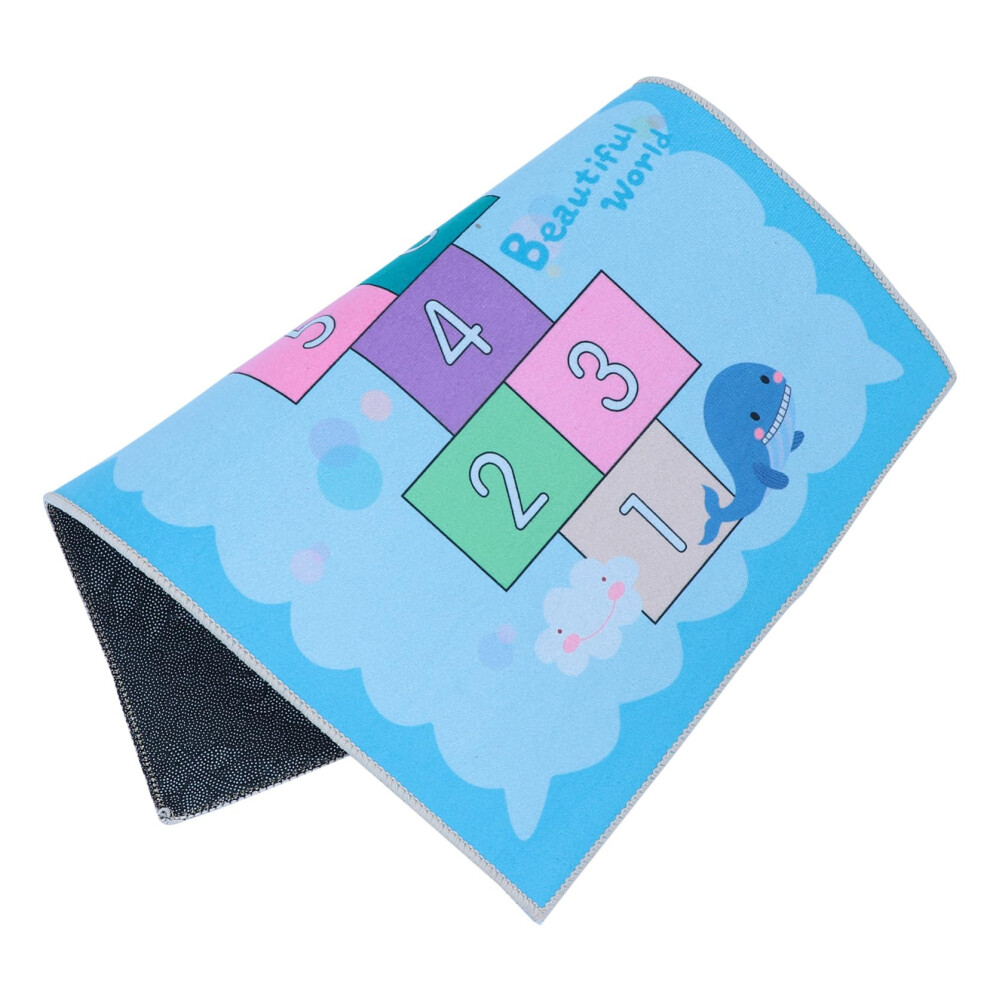 AntiSkid Soft Velvet Hopscotch Play Mat for Kids Indoor Outdoor Game Rug for Boys Bedroom