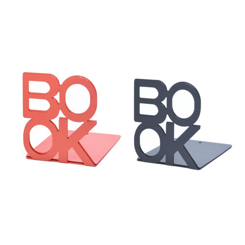 4Pcs Assorted Color Metal Bookends Simple Design for Office and Home 1