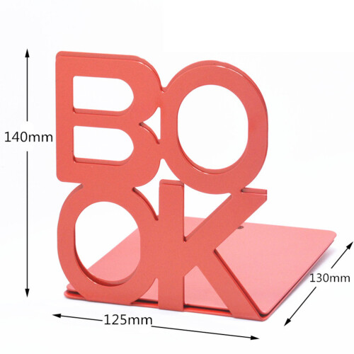 4Pcs Assorted Color Metal Bookends Simple Design for Office and Home 2