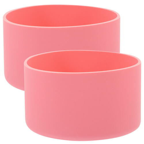 2Pcs Pink Silicone Sleeve Bottle Boots Durable Insulating Cup Covers