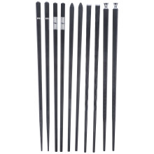 Anti Slip Chopsticks Synthetic Material Black 5 Pairs
