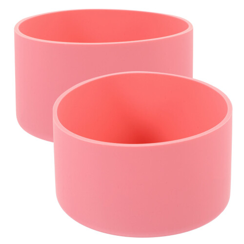 2Pcs Pink Silicone Sleeve Bottle Boots Durable Insulating Cup Covers 1