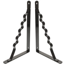 2Pcs Black Iron Heavy Duty Wall Mounted Shelf Brackets for Home