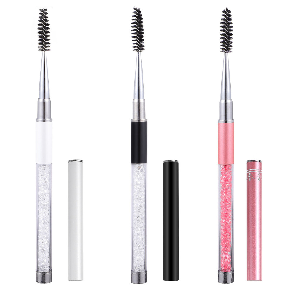 Happyyami 3Pcs Eyelash Brushes Eyebrow Brush Eyelash Mascara Brushes Wands With