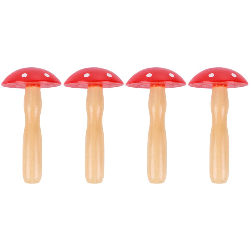 4Pcs Red Wood Darning Mushroom DIY Tool Lightweight Sewing Accessory 1