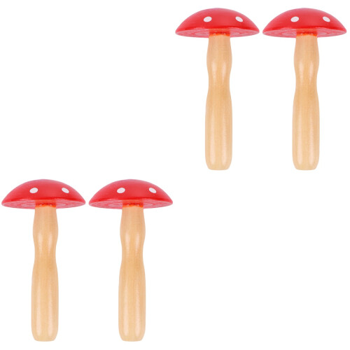 4Pcs Red Wood Darning Mushroom DIY Tool Lightweight Sewing Accessory 2