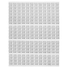 4 Sheets Adhesive Number Work Man 2.70x2.10x0.10cm White