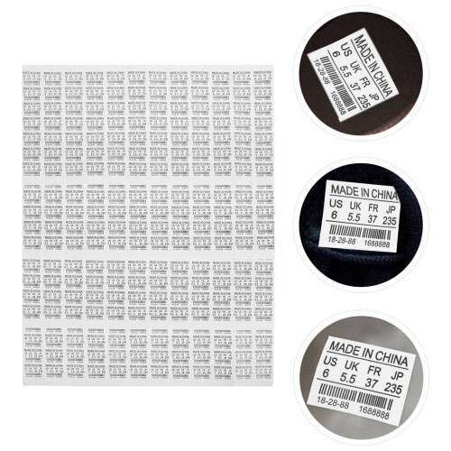 4 Sheets Adhesive Number Work Man 2.70x2.10x0.10cm White 2