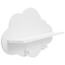 1Pc White Wooden Floating Shelf Wall Mount Rack for Home Storage