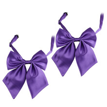 2Pcs Purple Graduation Bow Tie Adjustable Buckle for Suit Accessories