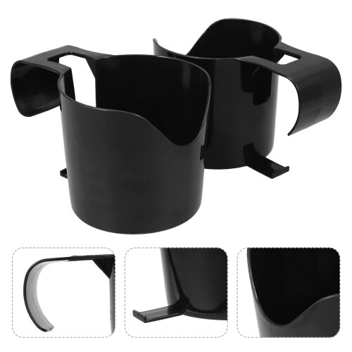 2Pcs Black PP Pool Side Cup Holders Durable Drink Holders for Parties 2