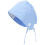 Cotton Tie Back Chef Hat Work Cap with Sweatband Blue Solid Color 3