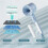Adjustable  Pressure Shower Head with 5 Modes Water Saving Handheld Spray Grey Bathroom Set 4