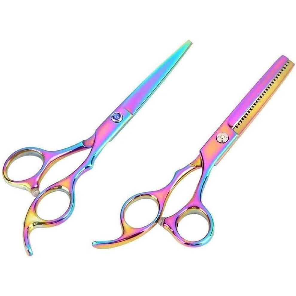 Hairdressing Scissors Set with Barber Scissors, Convex Edge, Adjustable Tension and Comb