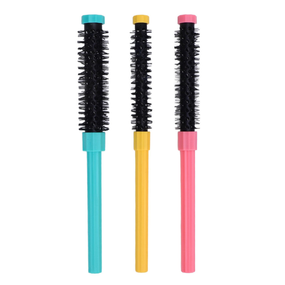 Round Hair Brush Set with Spiral Bristles, Compact Travel Size for Curls and Frizz Styling