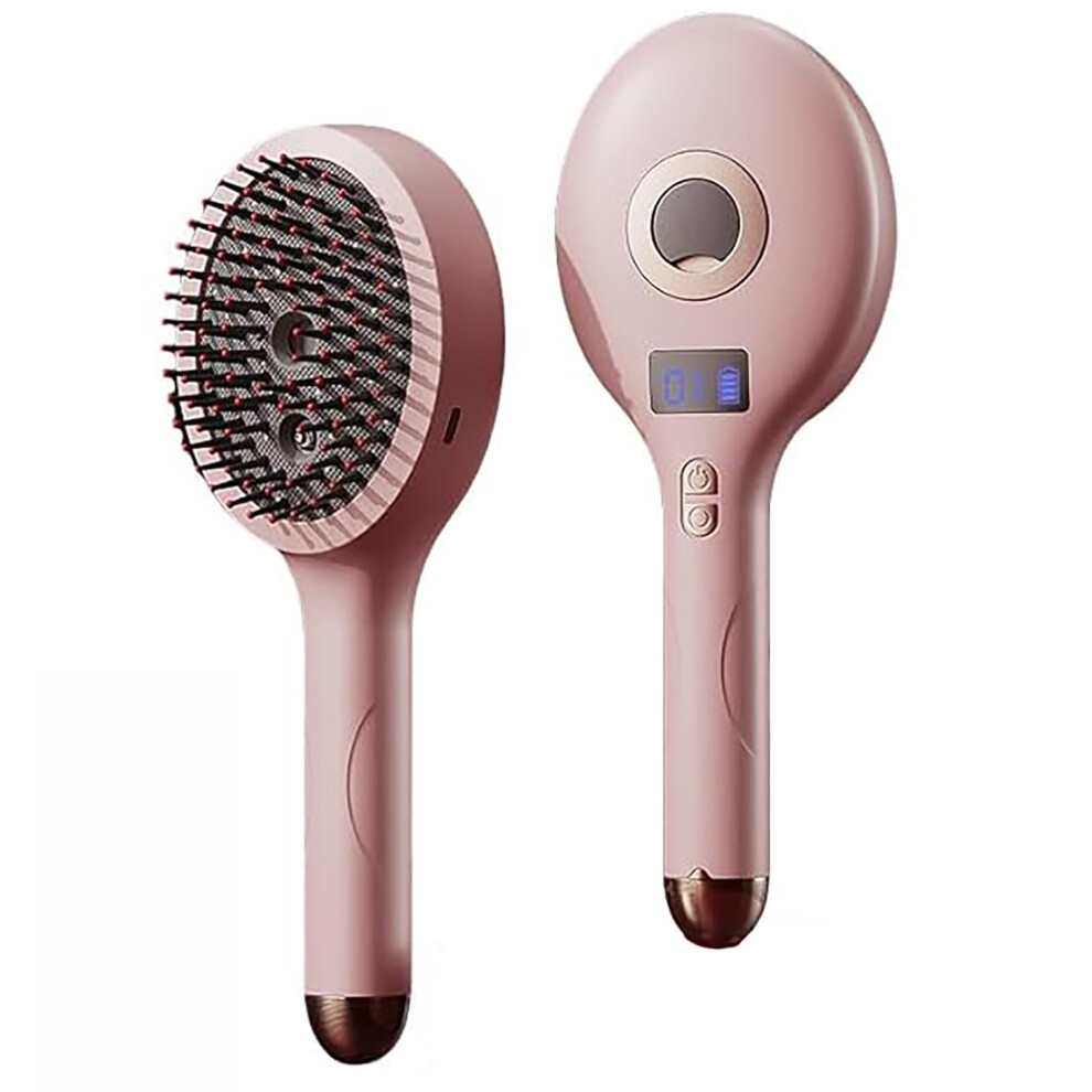 Pink 2In1 Detangling And Mist Spray Hair Brush For Wet And Dry Hair, Travel Size,