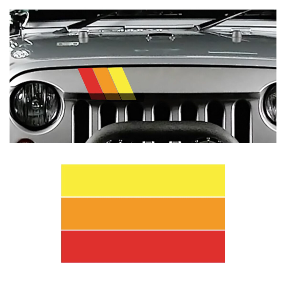 Retro Tricolor Car Stripe Decal For Toyota Tacoma 4Runner Tundra, Cuttable Glossy Sticker 9053599977490