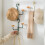 Rotating Hat Organizer Rack with Adjustable 360 Degree Hooks for Closet Storage  White 2